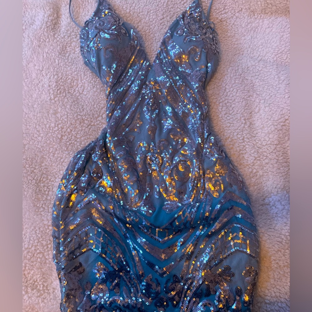 windsor light blue short dress (small)